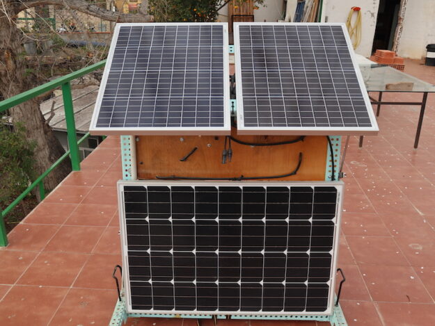 Paneles solares. Instalación para curso de formación